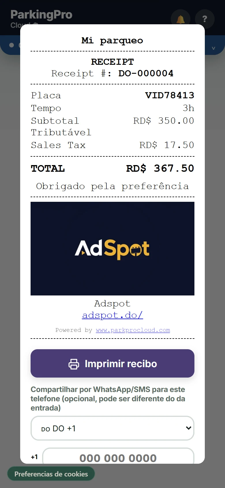 Fatura NCF emitida