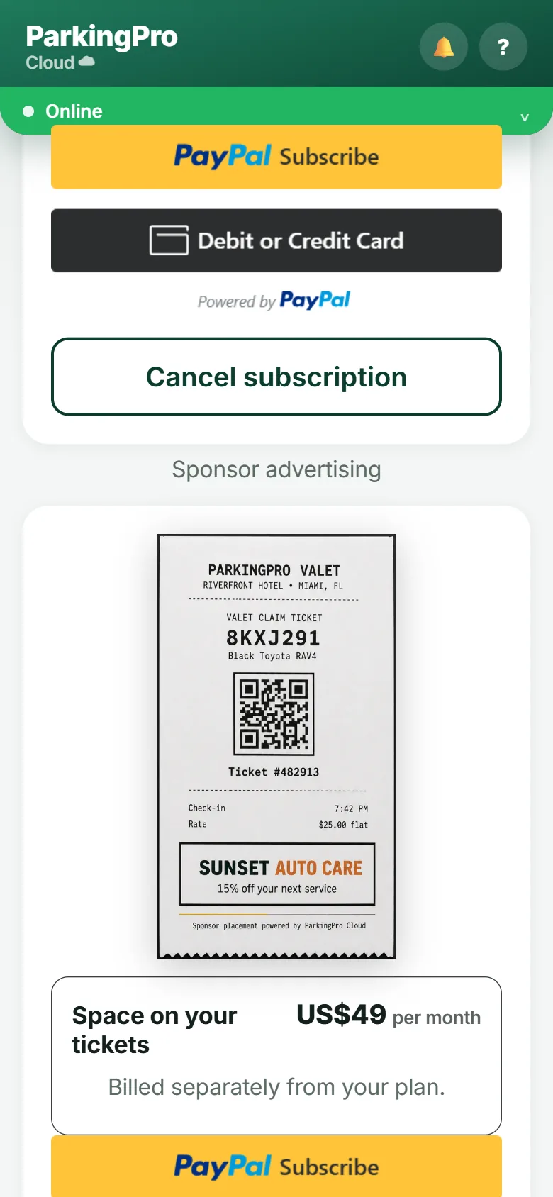 Buying the ticket advertising slot